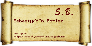 Sebestyén Borisz névjegykártya